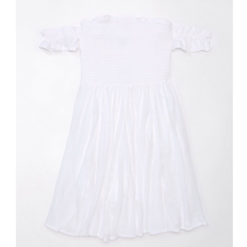 AMERICAN EAGLE SMOCKED OFF-THE-SHOULDER MINI DRESS